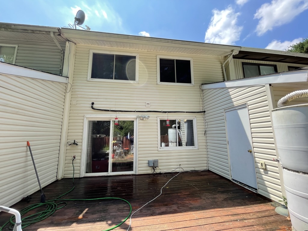 Rear exterior after pressure washing