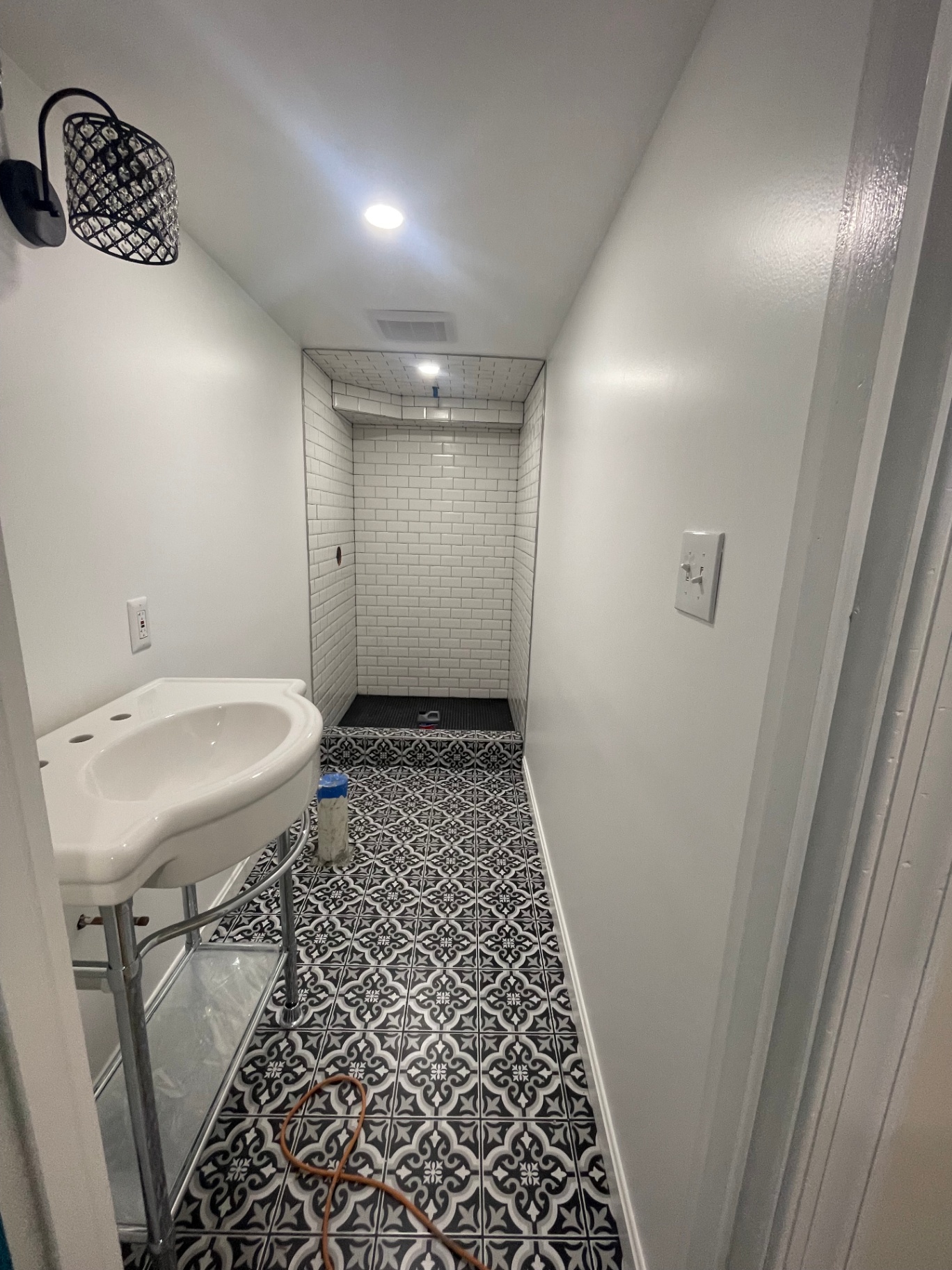 Bathroom nearing completion