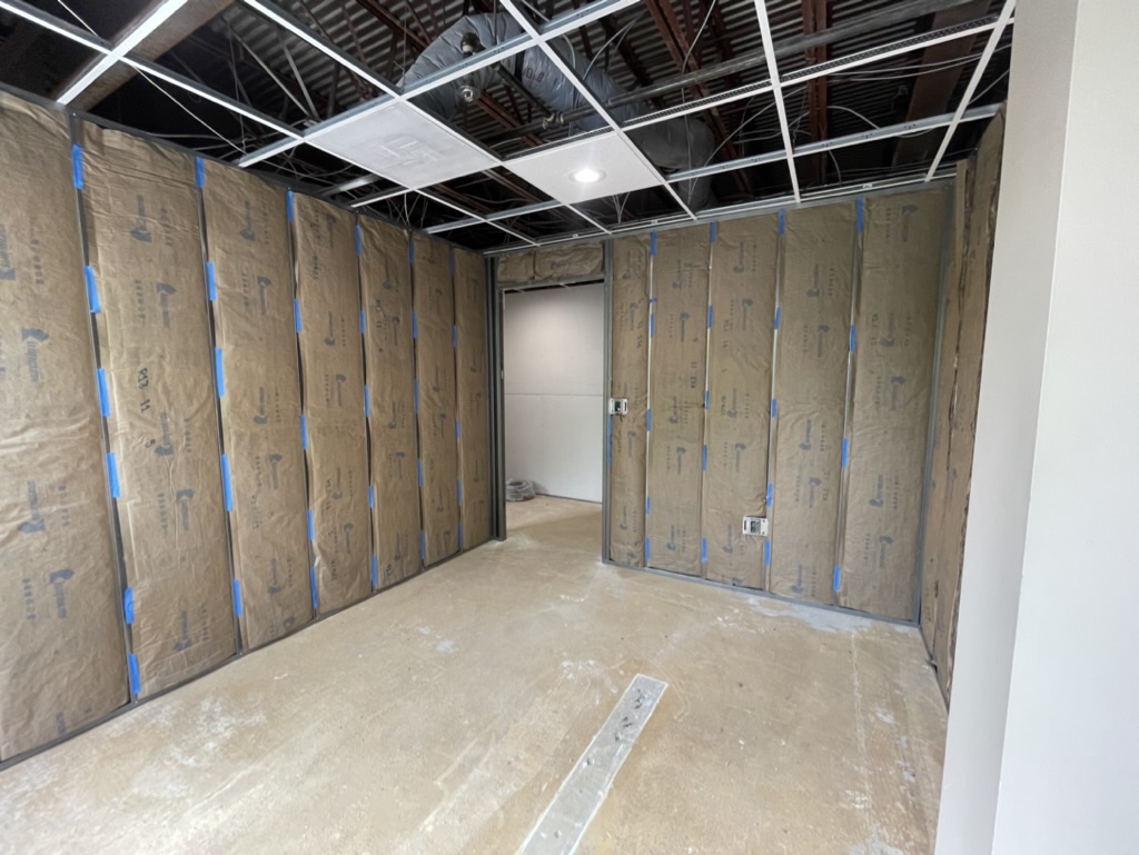 New private office and hallway construction underway