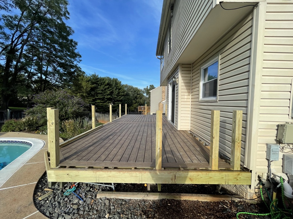 Composite decking installation