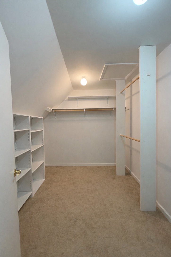 Existing walk-in closet before construction
