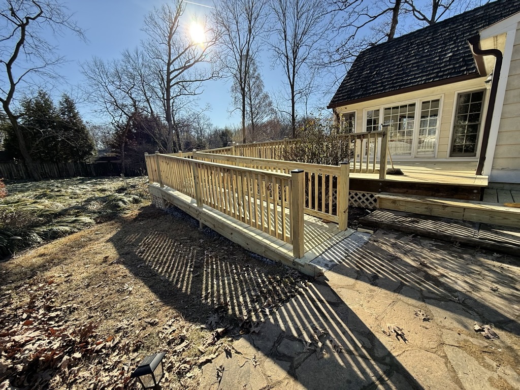 Completed wheelchair-accessible ramp