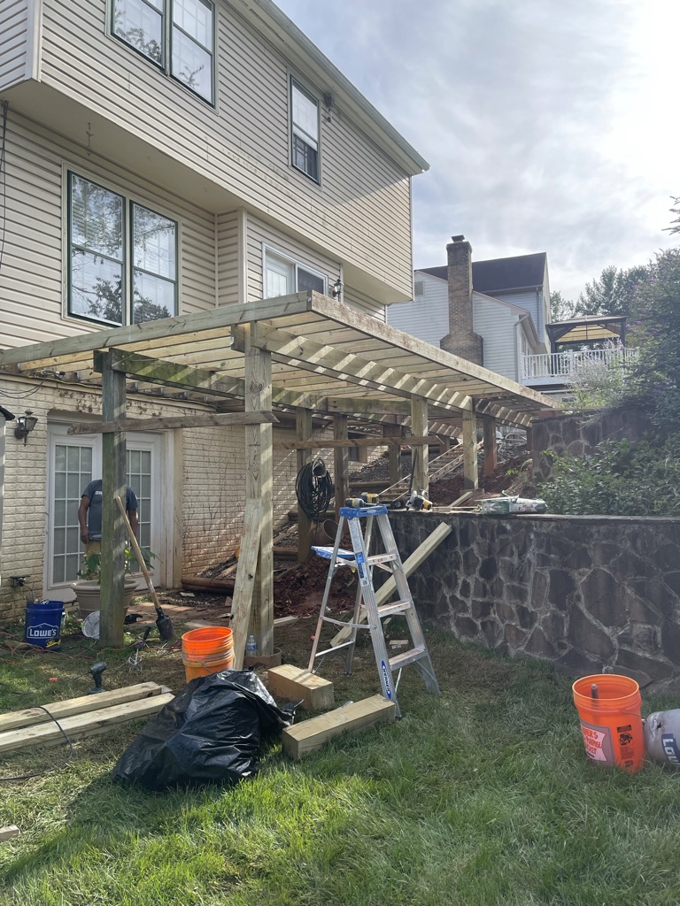 Structural framing and expansion in progress