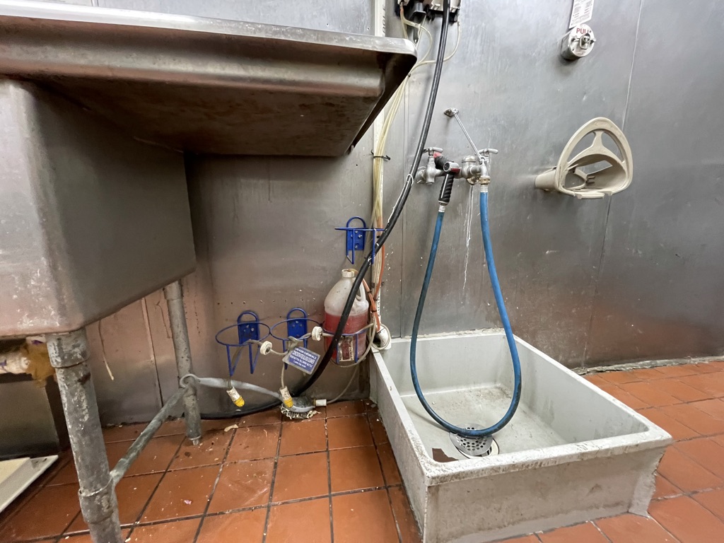 Before repair – sink area and wall section prior to demolition
