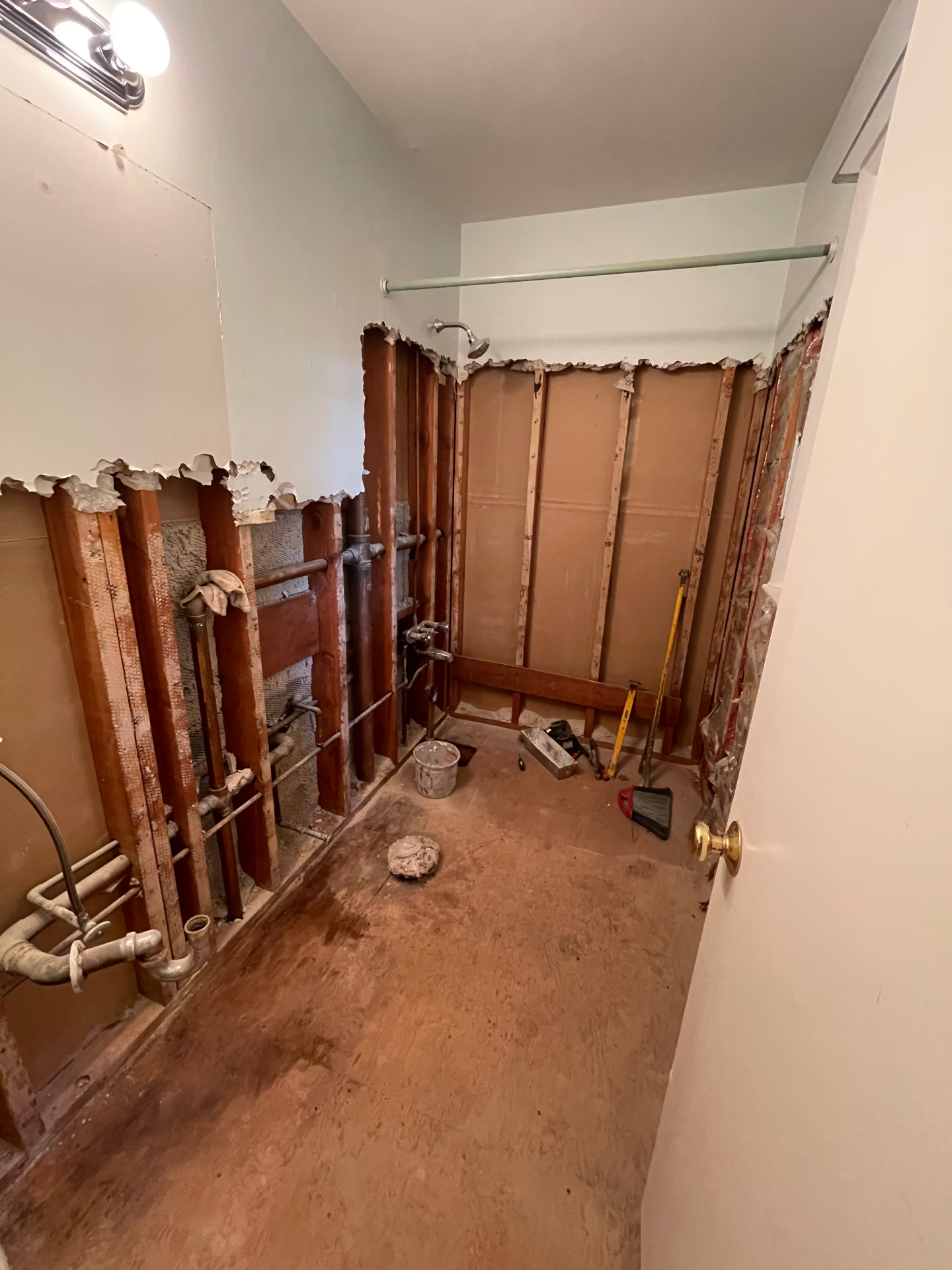 Bathroom demolition and preparation