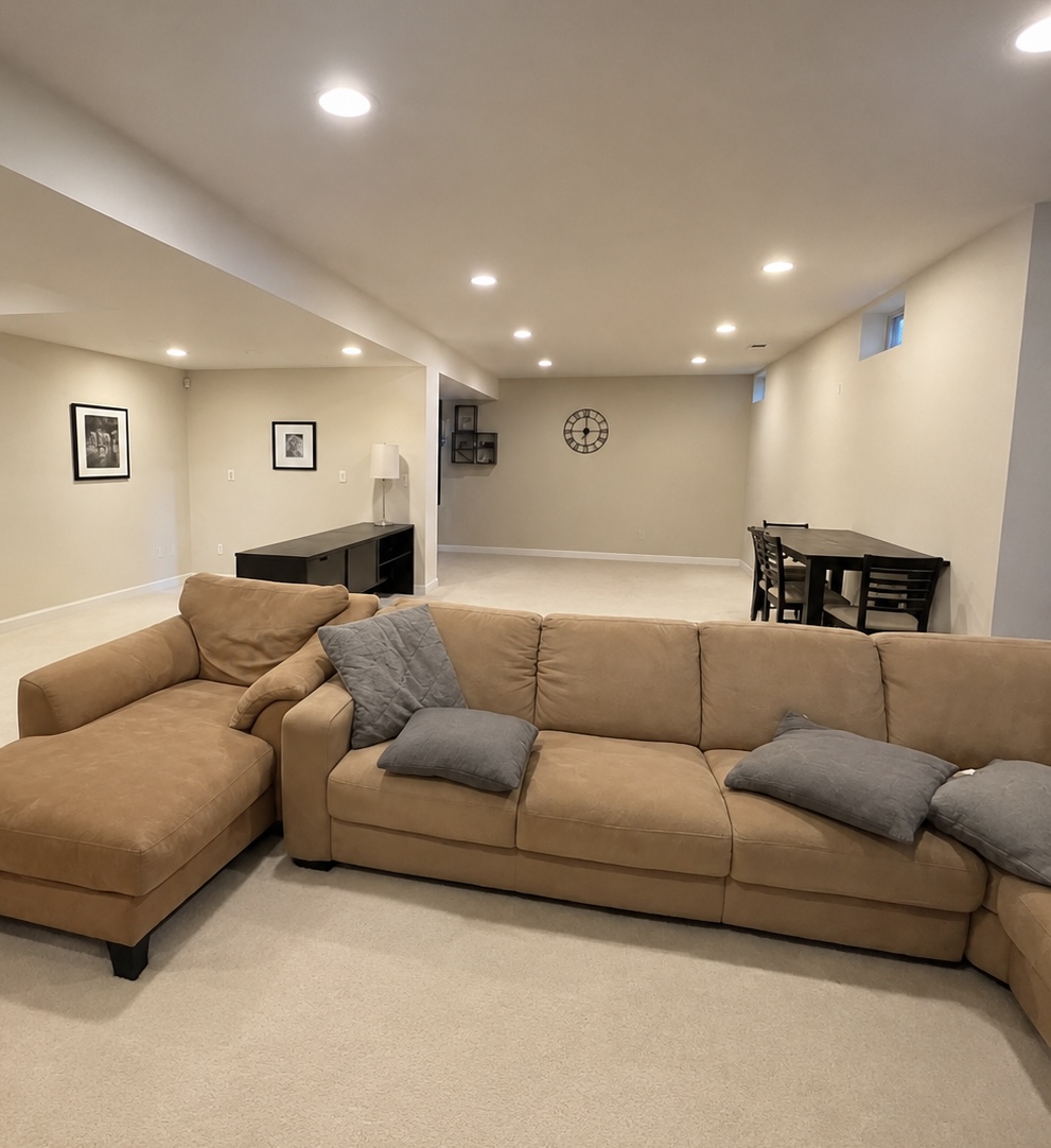 Existing finished basement before renovation
