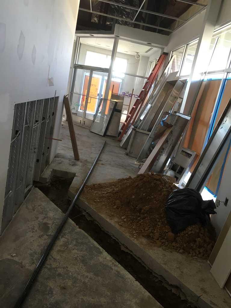 Concrete floor trenching and utility preparation