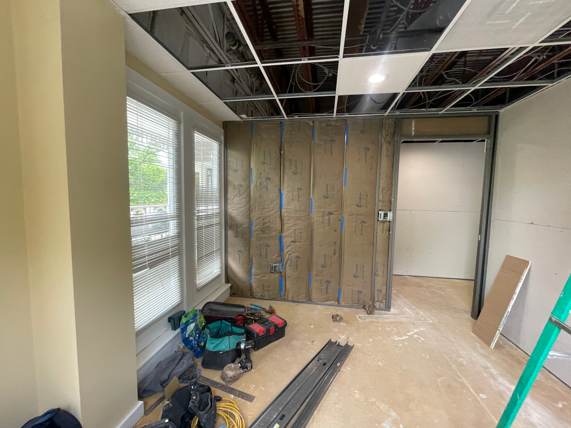 Office Tenant Improvement Renovation — finishing stage before final flooring and occupancy